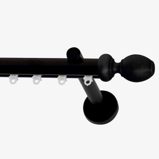 Frans Athens Valenza One-Way Metallic Curtain Track in Black Color 160cm