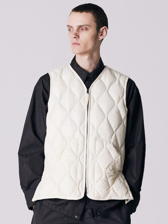 Ärmellos Jacke Softshell Wasserdicht und Winddicht Off White