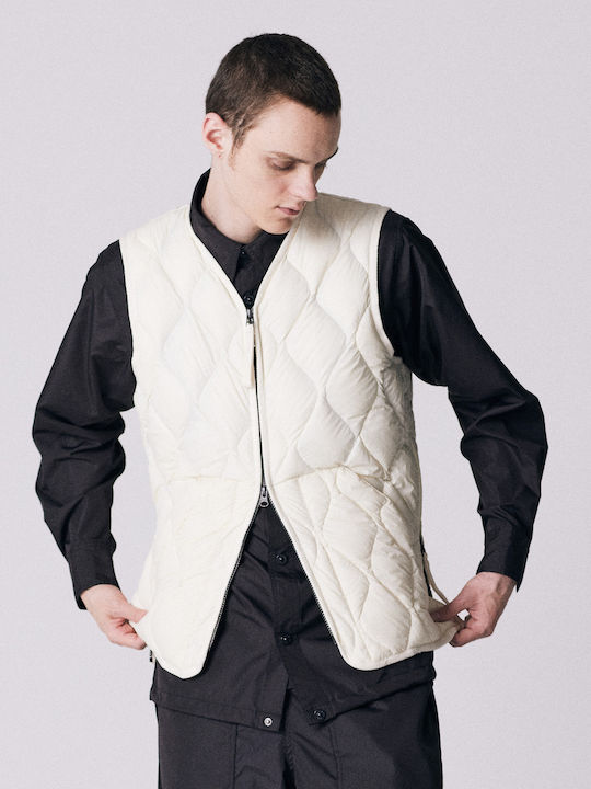 Ärmellos Jacke Softshell Wasserdicht und Winddicht Off White