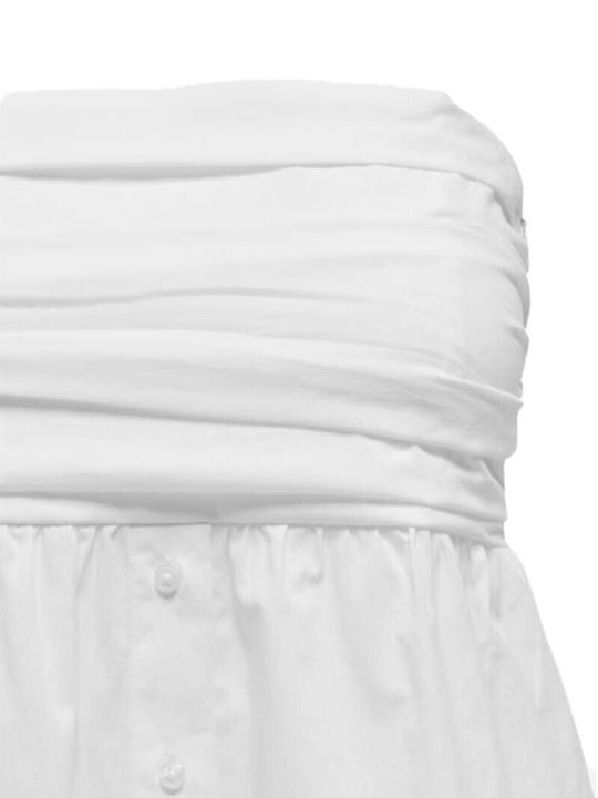 Life Damen Crop Top Baumwolle Weiß