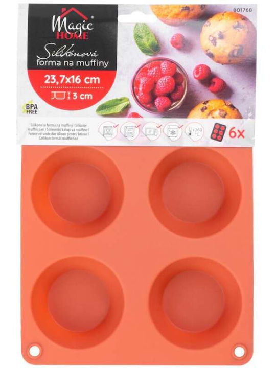 Formă de Patiserie pentru Cupcakes/Muffins din Silicon 6 Locuri 23.7x16x3buc 1buc