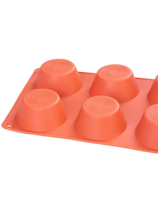 Formă de Patiserie pentru Cupcakes/Muffins din Silicon 6 Locuri 23.7x16x3buc 1buc