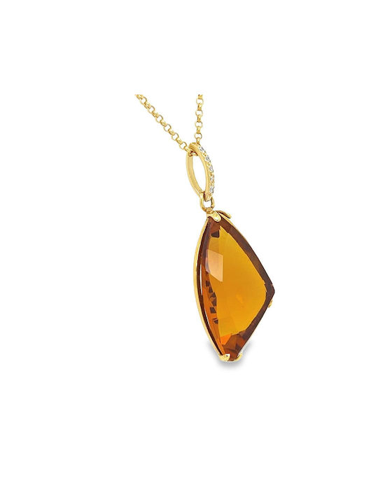 Xryseio Necklace from Gold 14K with Zircon