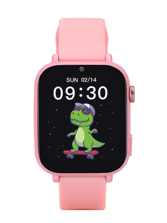 Garett Kinder-Digitaluhr Pro 4g mit GPS und Kautschuk/Plastikarmband Rosa