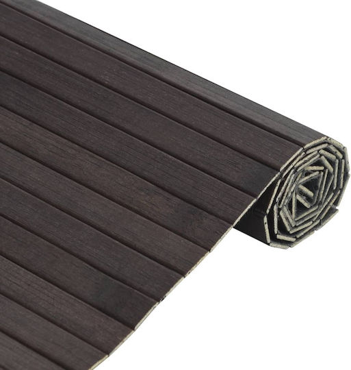 vidaXL Rotund Covoraș de Bucătărie cu Suport Antiderapant Dark Brown 70εκ.
