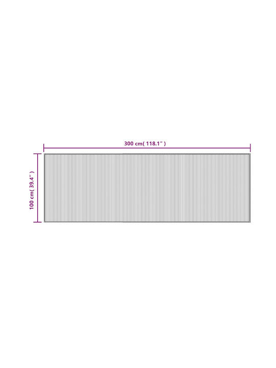 vidaXL Rectangular Kitchen Mat with Anti-slip Underlay Dark Brown 100x300εκ.