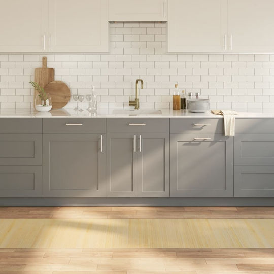 vidaXL Runde Küchenmatte mit rutschfestem Unterlage Beige 60εκ.