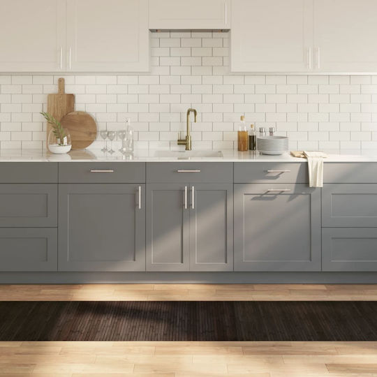 vidaXL Подложка за Кухненски Пътеки с Антиплъзгащо Подложка Dark Brown 60x500εκ.