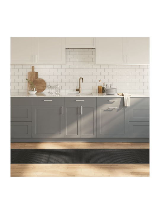 vidaXL Kitchen Mat Runner with Anti-slip Underlay Grey 60x1000εκ.