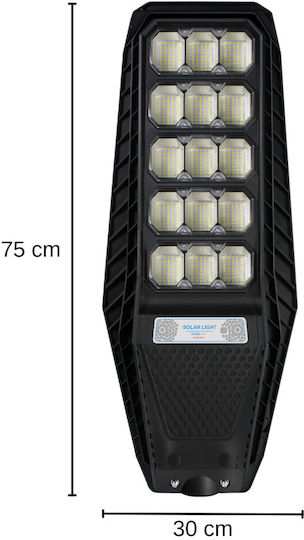 Lampă Solară Stradală 300W 2136lm Alb Rece 6000K cu Senzor de Mișcare și Telecomandă IP67 75cmx30cmx7cmcm