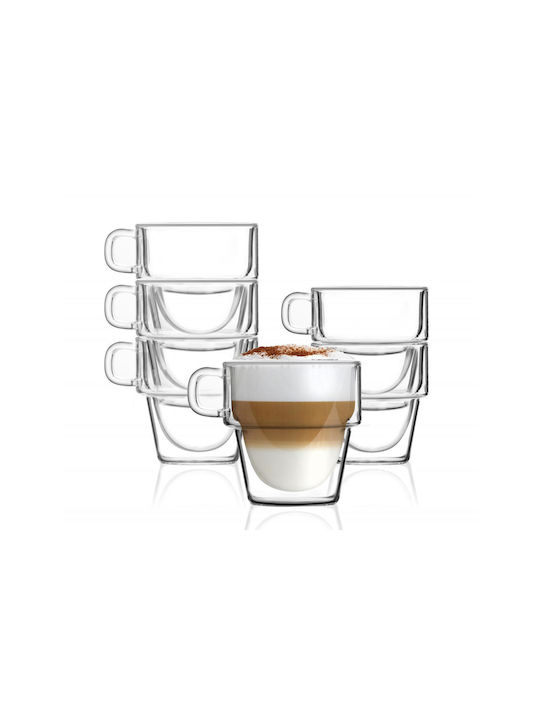 Vialli Design Set Gläser Kaffee/Freddo aus Glas 350ml 6Stück