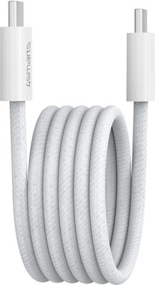 4Smarts Retractable USB 2.0 Cable USB-C male - USB-C 100W Λευκό 1.5m (541012)