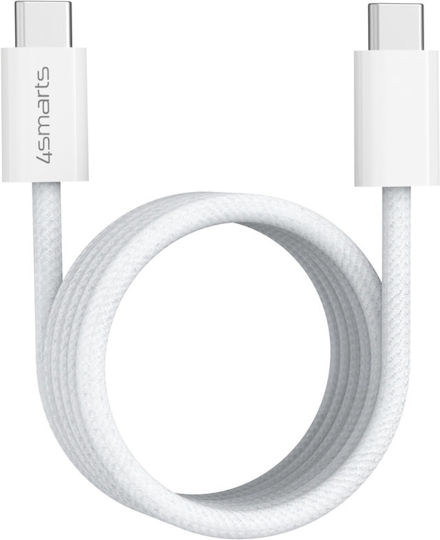 4Smarts Retractable USB 2.0 Cable USB-C Male - USB-C 100W PD White 1.5m