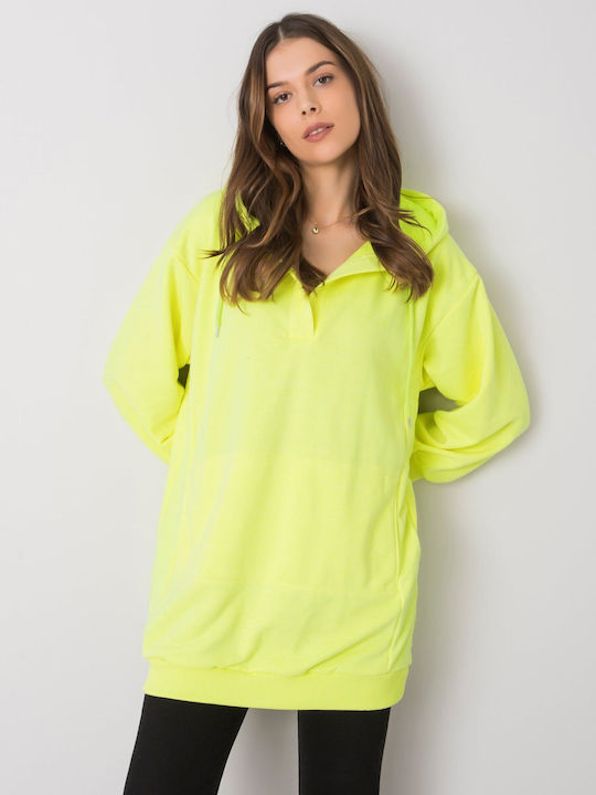 Ex Moda Women's Hooded Sweatshirt Fluo Yellow