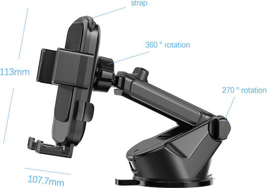 Earldom Car Mobile Mount with Adjustable Hooks Black