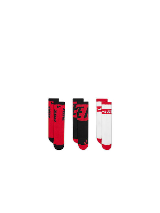 Nike Παιδικές Κάλτσες Cushioned Κόκκινο 3 Ζευγάρια