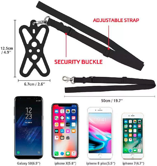 Techancy Curea pentru gât pentru telefoane mobile Roz