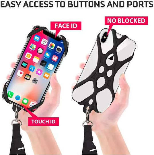 Techancy Curea pentru gât pentru telefoane mobile Roz