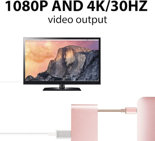 Moshi USB-C Stație de andocare cu HDMI 4K PD Rose Gold (99MO084207)
