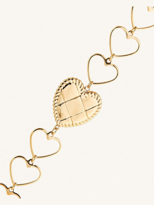 StanStefan Bracelet Chain with design Heart made of Steel Gold Plated