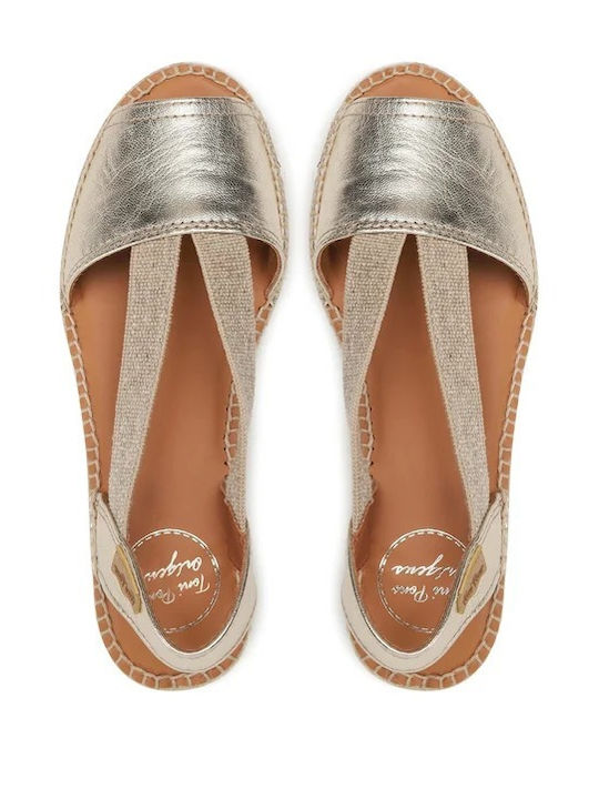 Women's Leather Espadrilles Gold