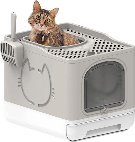 All For Paws Cat Toilet Closed Gray L49.6 x W38.8 x H40.7cm