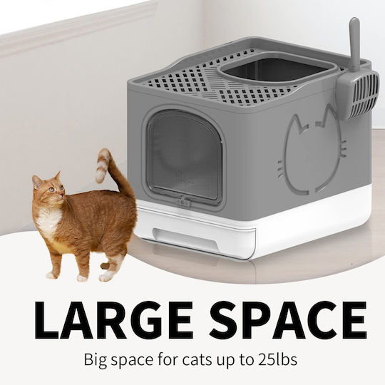 All For Paws Cat Toilet Closed Gray L49.6 x W38.8 x H40.7cm
