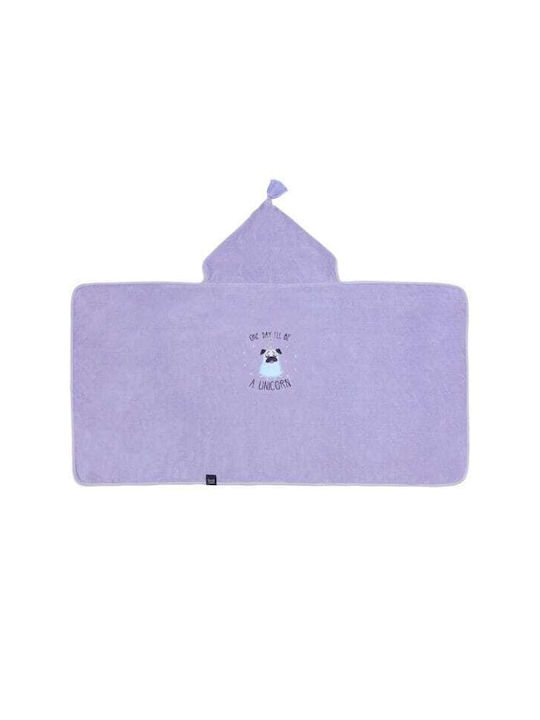 La Millou Βρεφική Κάπα-Μπουρνούζι με Κουκούλα Purple 135x70εκ.
