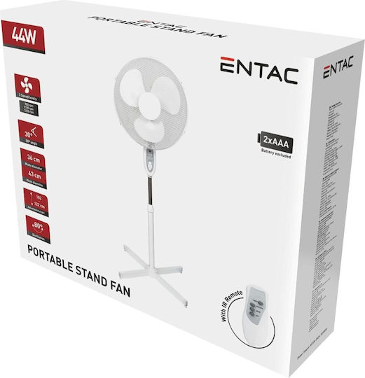 Entac Ventilator Pe Piedestal 44W Cu Telecomandă Alb