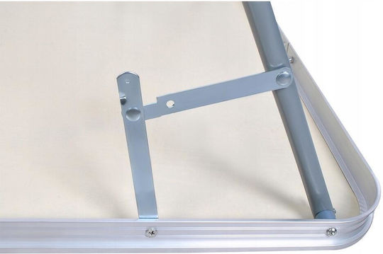 Table Aluminum for Camping Foldable in Case 80x60x70cm White