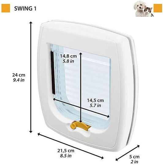 Ferplast Swing 1 Kunststoff Türchen Hund 21.5x5x24cm Grau