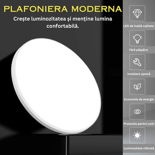 Στρογγυλό LED Panel 38W με Ψυχρό Λευκό Φως 6500K