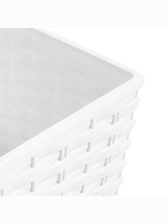 Prosperplast Ghiveci Rattan Alb 32x32x32.5εκ.