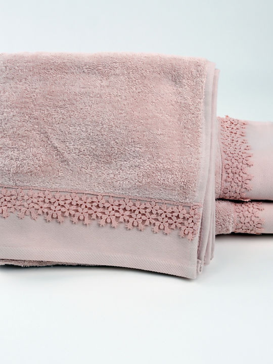 Liolios Home 3pc Bath Towel Set Margarita Pink