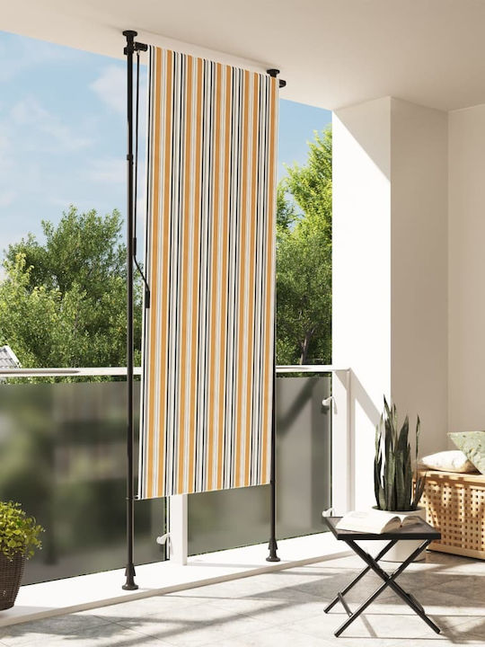 vidaXL Terrace Sideway Sunshade Roller with LED Light Yellow 1.2x2.7cm