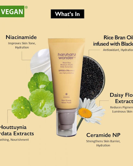 Haruharu Black Rice Pure Mineral Mineral Αντηλιακή Κρέμα Προσώπου SPF50+ 50ml