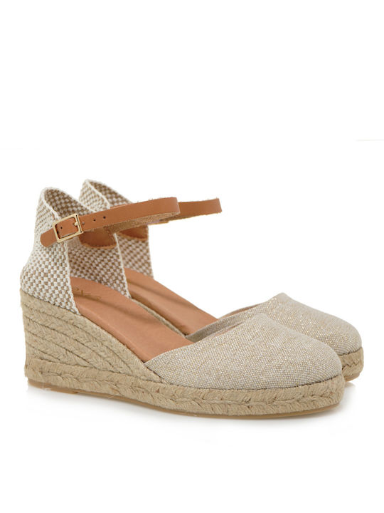 Espadrilles Platforme dama în stil espadrile Bej