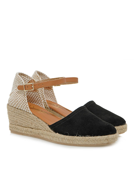 Espadrilles Platforme dama în stil espadrile Negre