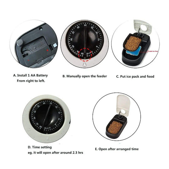 All For Paws Automatic Feeder for Dog & Cat 300ml in Black Color