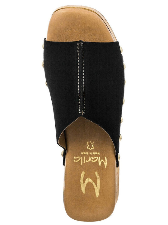 Suede Mules με Τακούνι σε Μαύρο Χρώμα