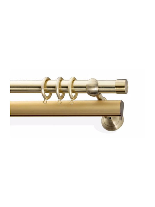 Frans Metallic Curtain Pole Triplo Single Φ25mm 180cm Gold