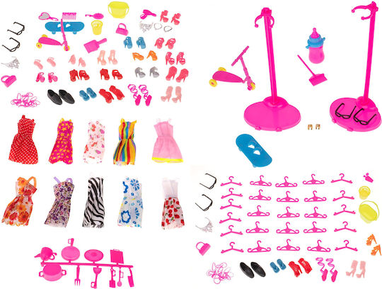 Set 85 Clothes Accessories Dolls 3 Years + Multicolor