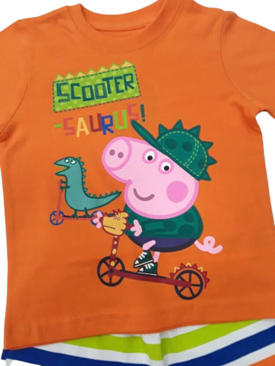 Peppa Pig Παιδική Πιτζάμα Καλοκαιρινή Πορτοκαλί George