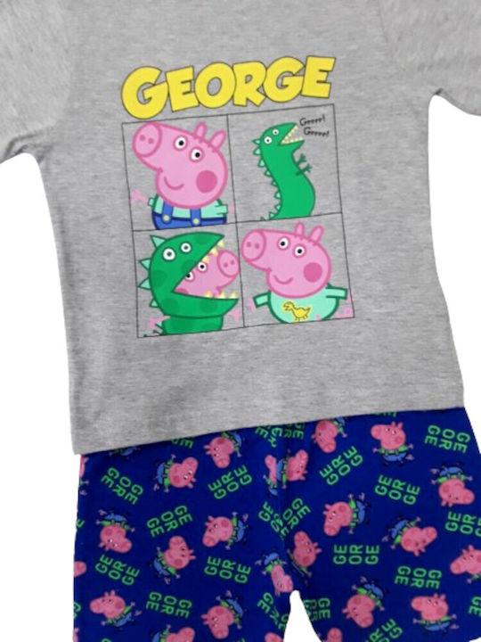 Peppa Pig Παιδική Πιτζάμα Καλοκαιρινή Grey Blue