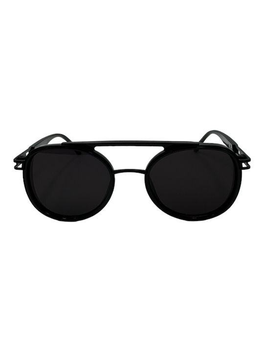 V-store Sunglasses with Black Plastic Frame and Black Lens 80-793BLACK