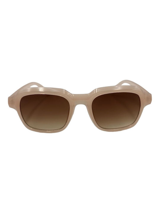 V-store Sunglasses with Beige Plastic Frame and Brown Gradient Lens 5006BEIGE