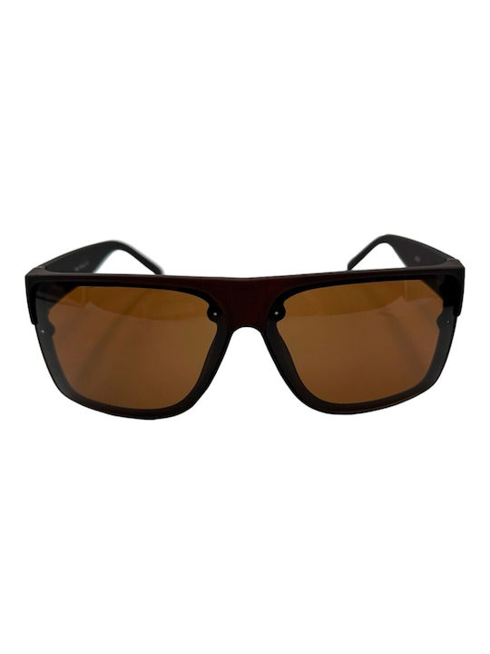 V-store Sunglasses with Black Plastic Frame and Brown Lens 82805ORANGE