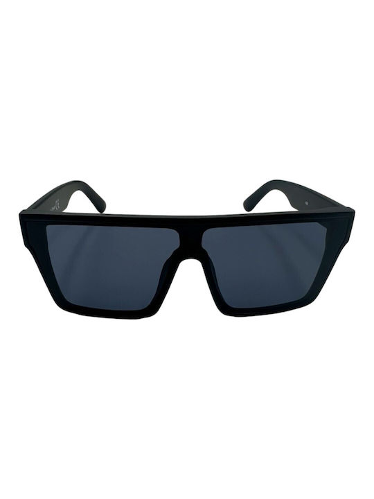 V-store Sunglasses with Black Plastic Frame and Black Lens 496-01