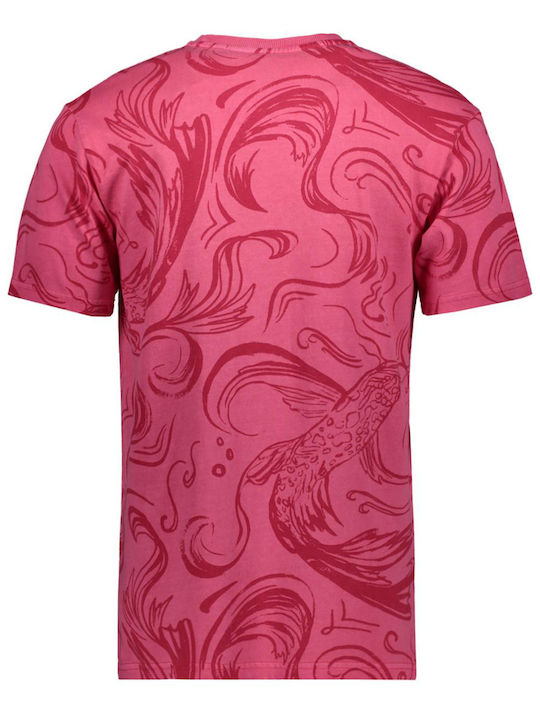 Superdry Flash M D4 Ovin Vintage Overdye Printed T-shirt Bărbătesc cu Mânecă Scurtă Fuchsia