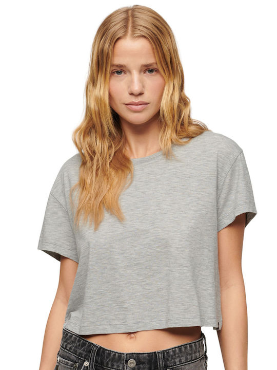 Superdry W D1 Stud Slouchy Women's Crop T-shirt Grey